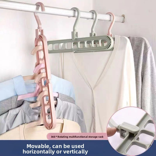 Multi-functional nine-hole drying rack household drying clothes storage artifact horizontal and vertical dual-purpose rack hanging to save space